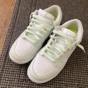 Nike Women's Dunks - White and Light Green